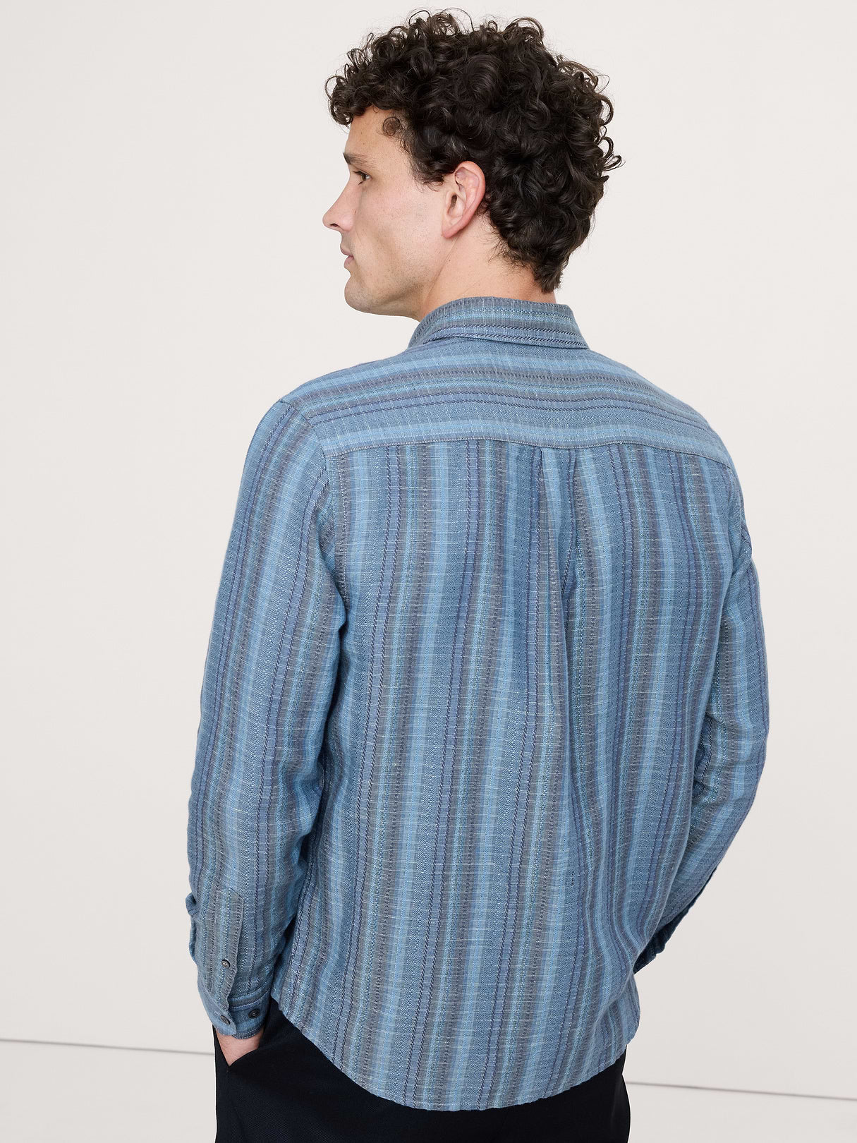 Standard-Fit Linen-Cotton Shirt - Teal