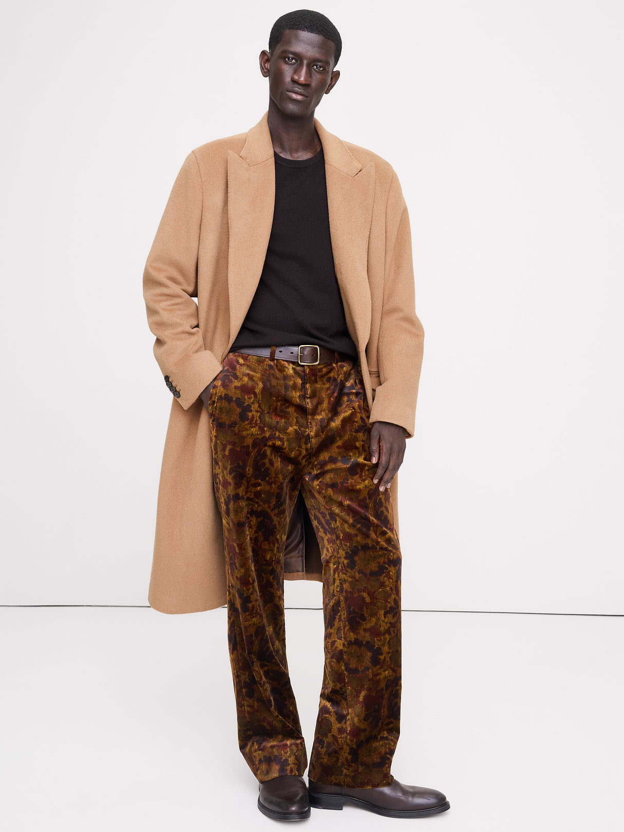Straight Velvet Pant - Gold Tapestry Print