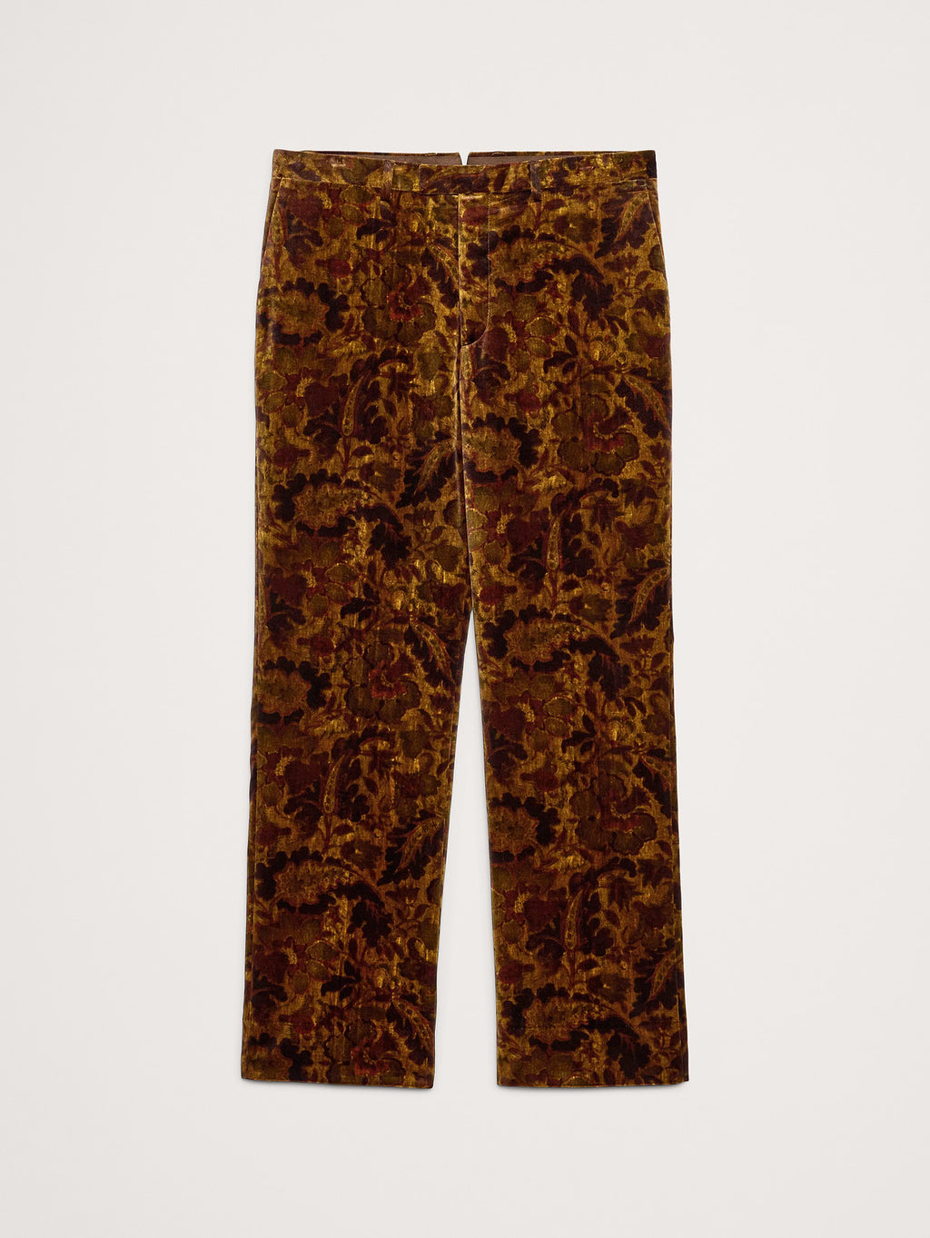 Straight Velvet Pant - Gold Tapestry Print