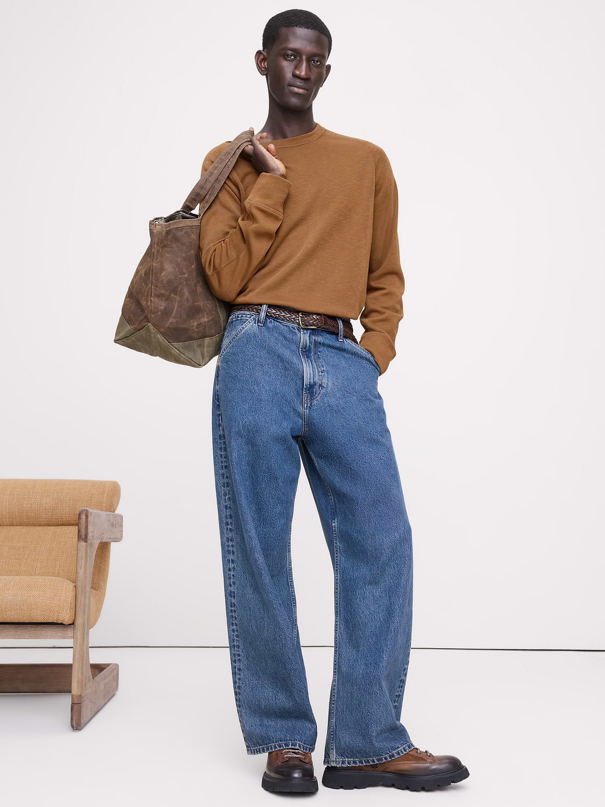 Slub Double-Knit Crew-Neck T-Shirt - Marten Brown