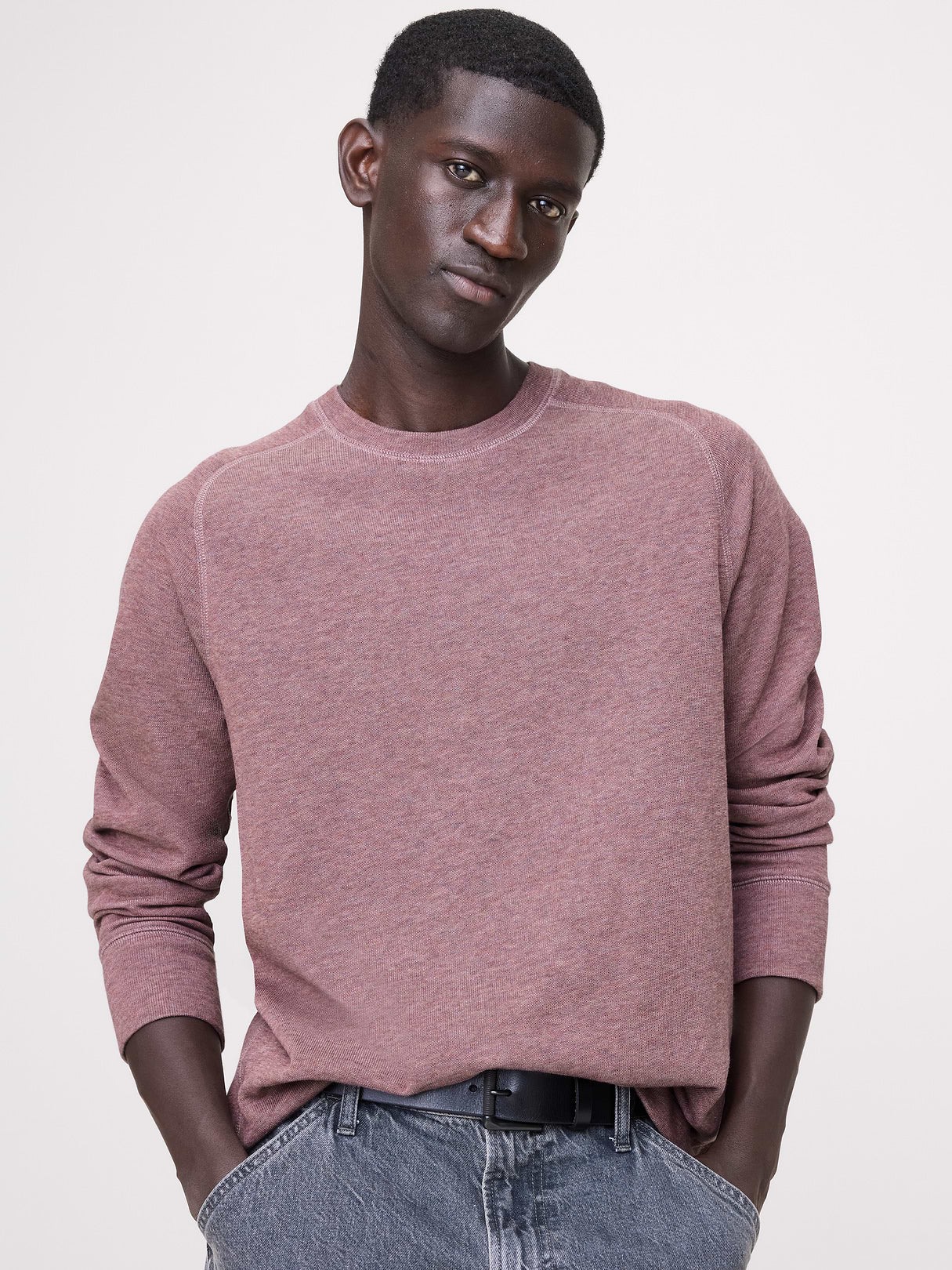 Slub Double-Knit Crew-Neck T-Shirt - Faded Pink