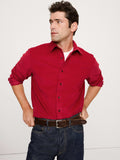 Standard-Fit Lightweight Corduroy Shirt - Red