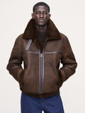 Shearling Aviator Jacket - Dark Brown