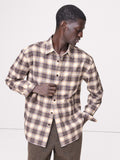 Relaxed-Fit Slub Cotton Shirt - Purple Plaid