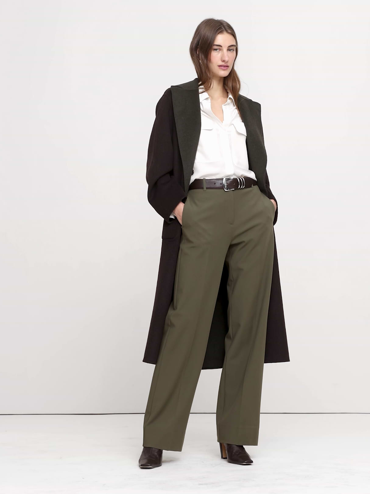 Ultra High-Rise Modern Straight City Stretch Pant - Spiced Olive Green
