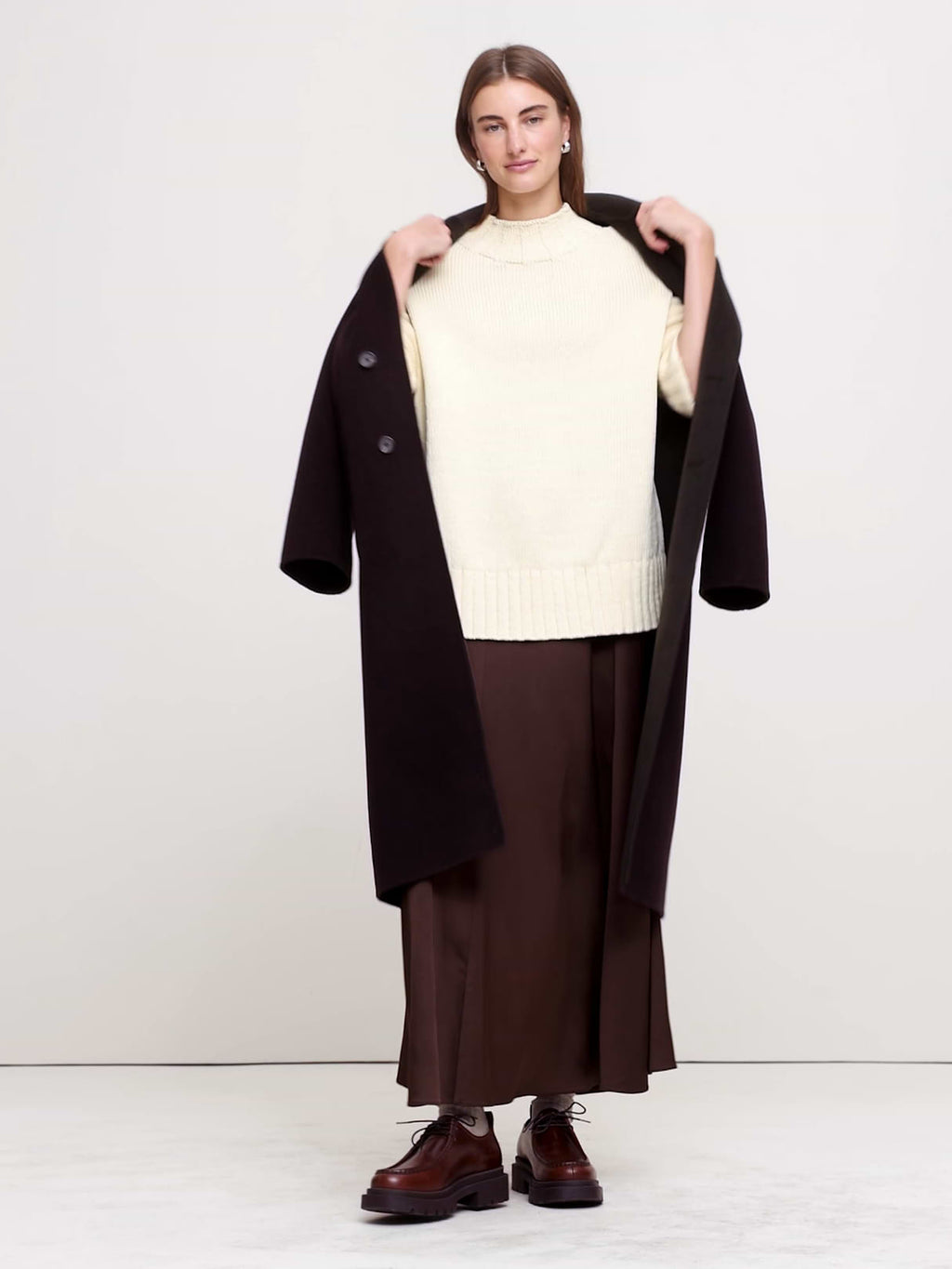 Chunky Cotton Tunic Sweater - Mother of Pearl Cream