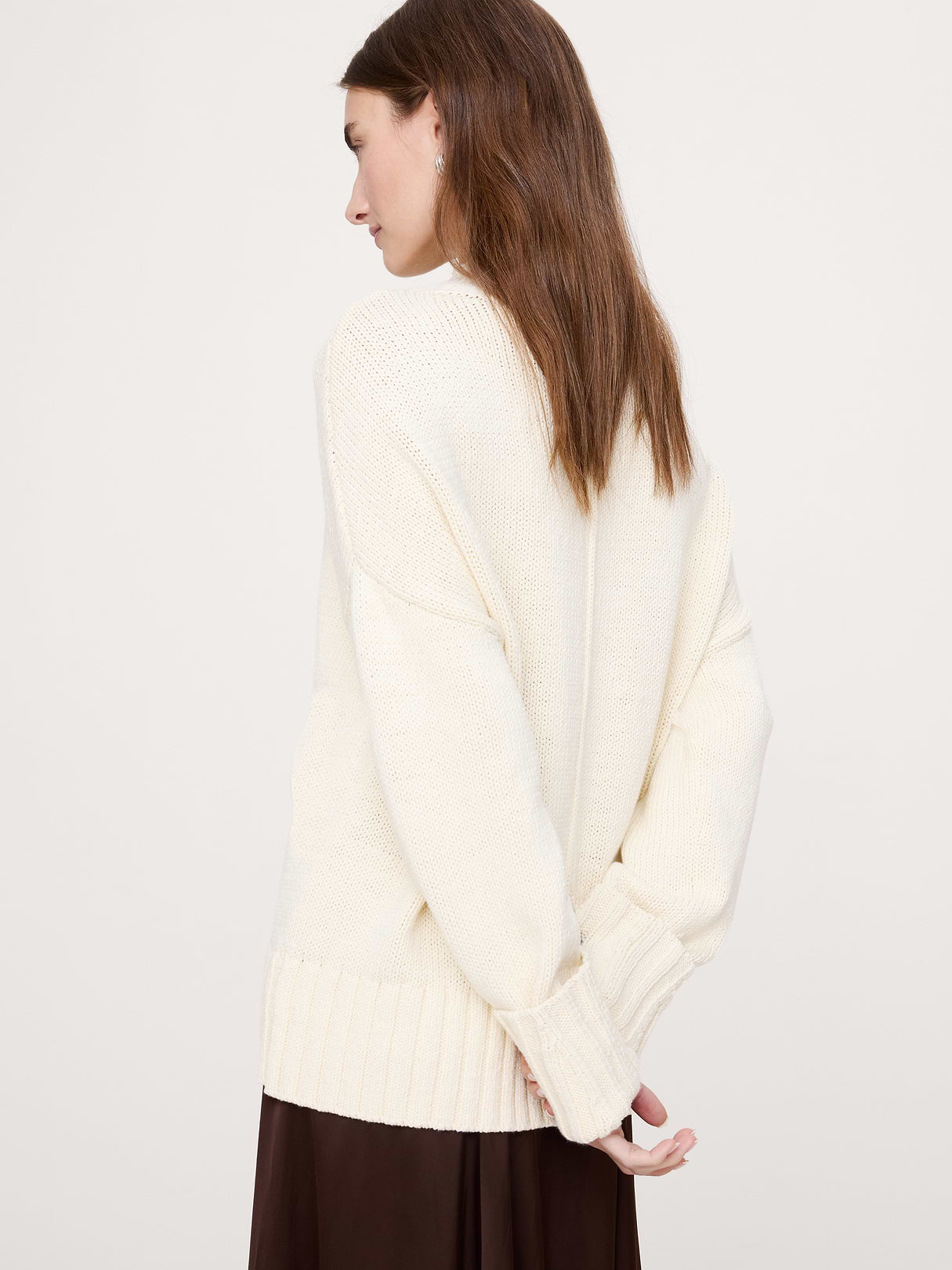 Chunky Cotton Tunic Sweater - Mother of Pearl Cream