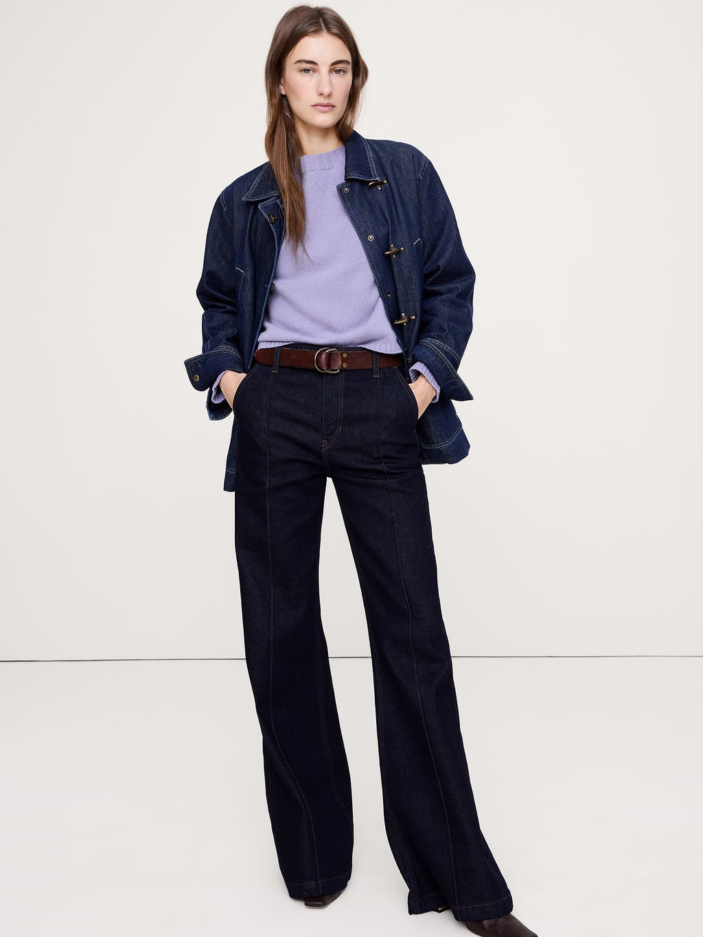 Merino-Cotton Cropped Sweater - Vapor Blue