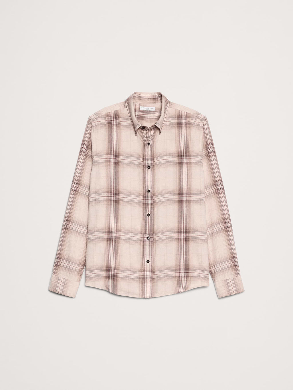 Standard-Fit Lightweight Flannel Shirt - Neutral Plaid