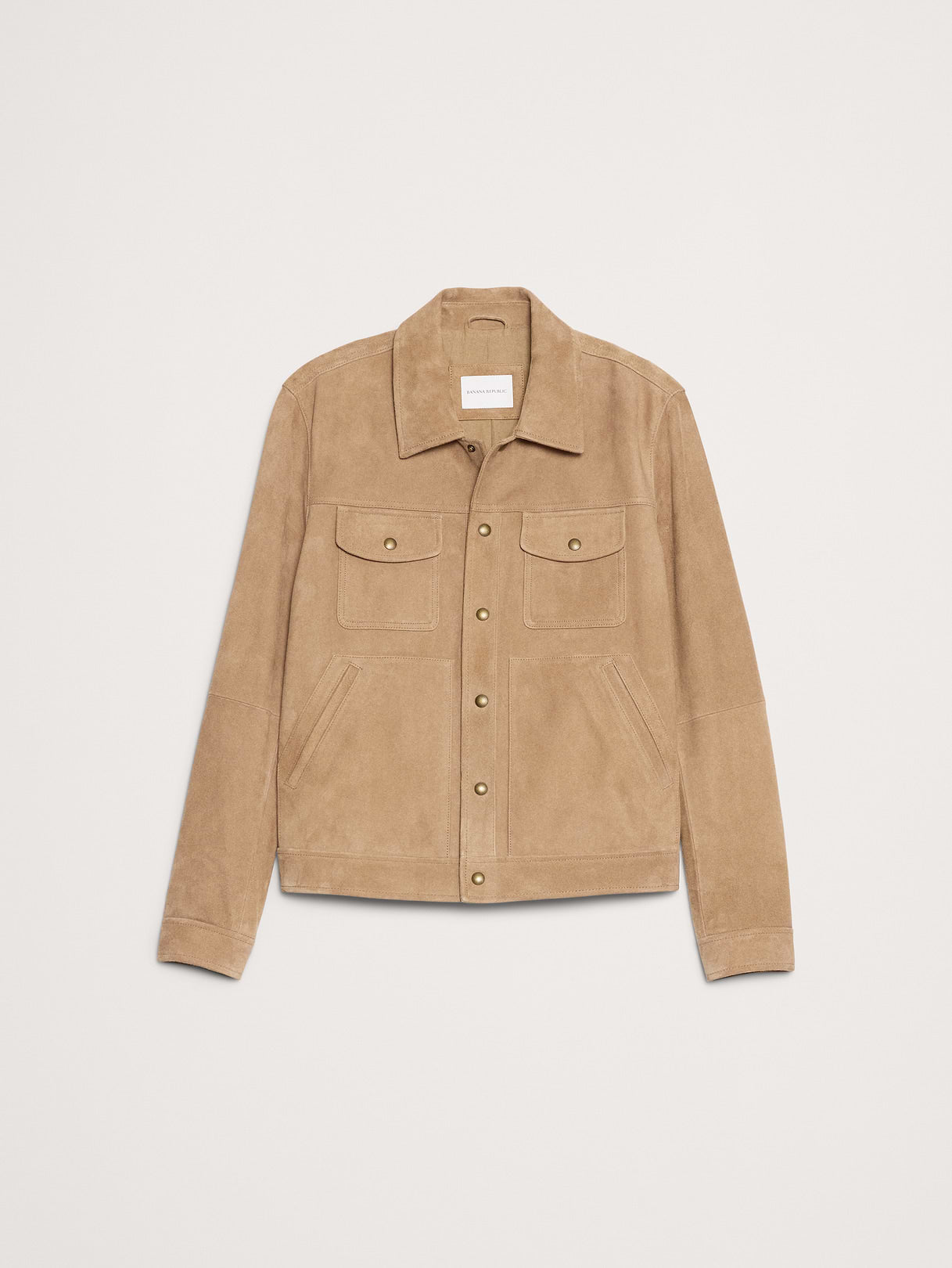 Suede Trucker Jacket - Light Tan