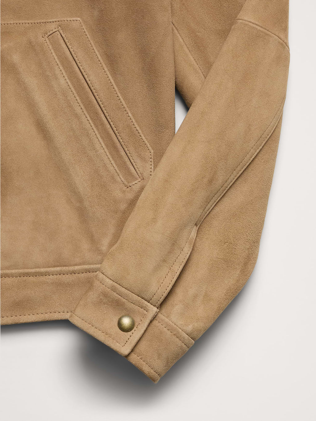 Suede Trucker Jacket - Light Tan