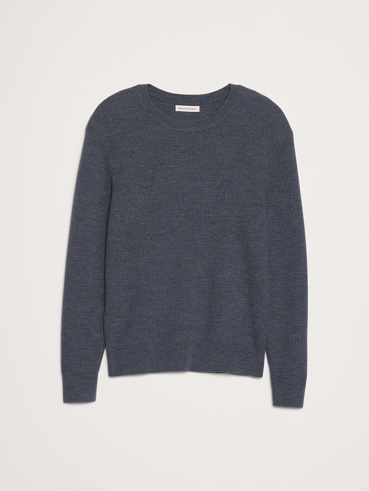 Merino Thermal Crew-Neck Sweater - Heather Medium Gray