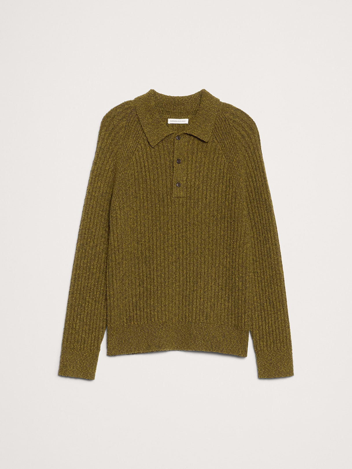 Bouclé Ribbed Sweater Polo - Mangrove Tree