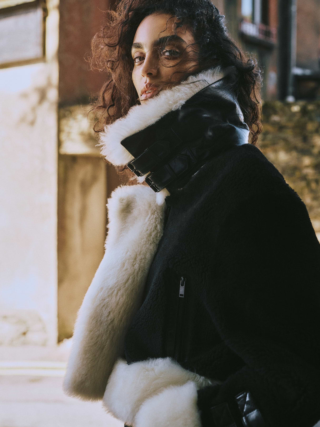 Shearling Jacket - Black & White
