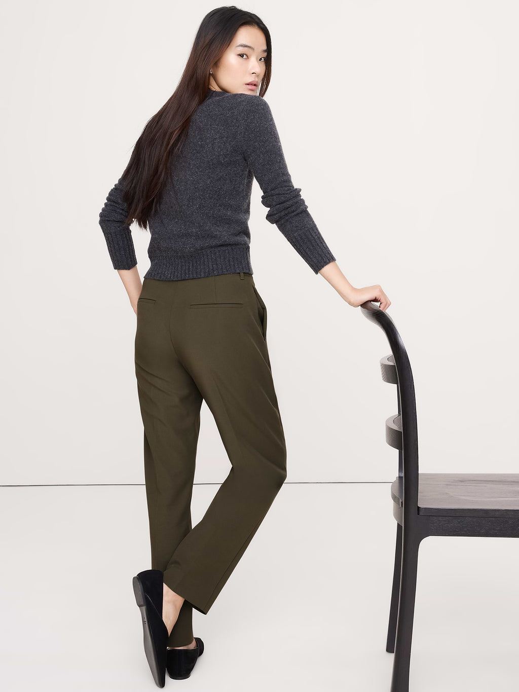 Ultra High-Rise Modern Slim City Stretch Ankle Pant - Spiced Olive Green