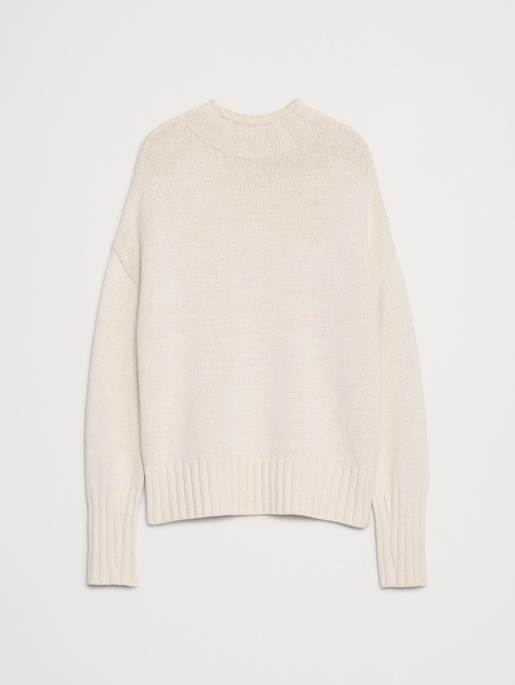 Chunky Cotton Tunic Sweater - Mother of Pearl Cream