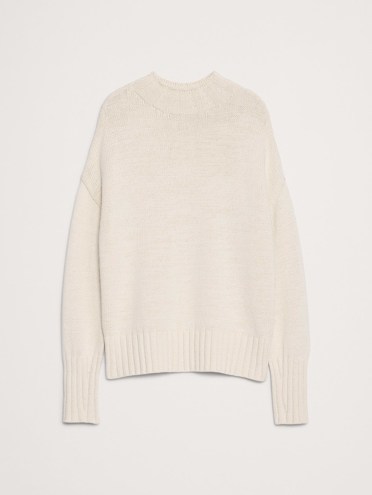 Chunky Cotton Tunic Sweater - Mother of Pearl Cream