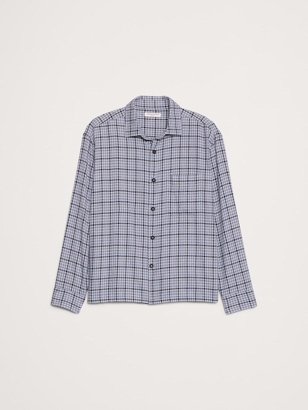 Relaxed-Fit Houndstooth Shirt - Blue