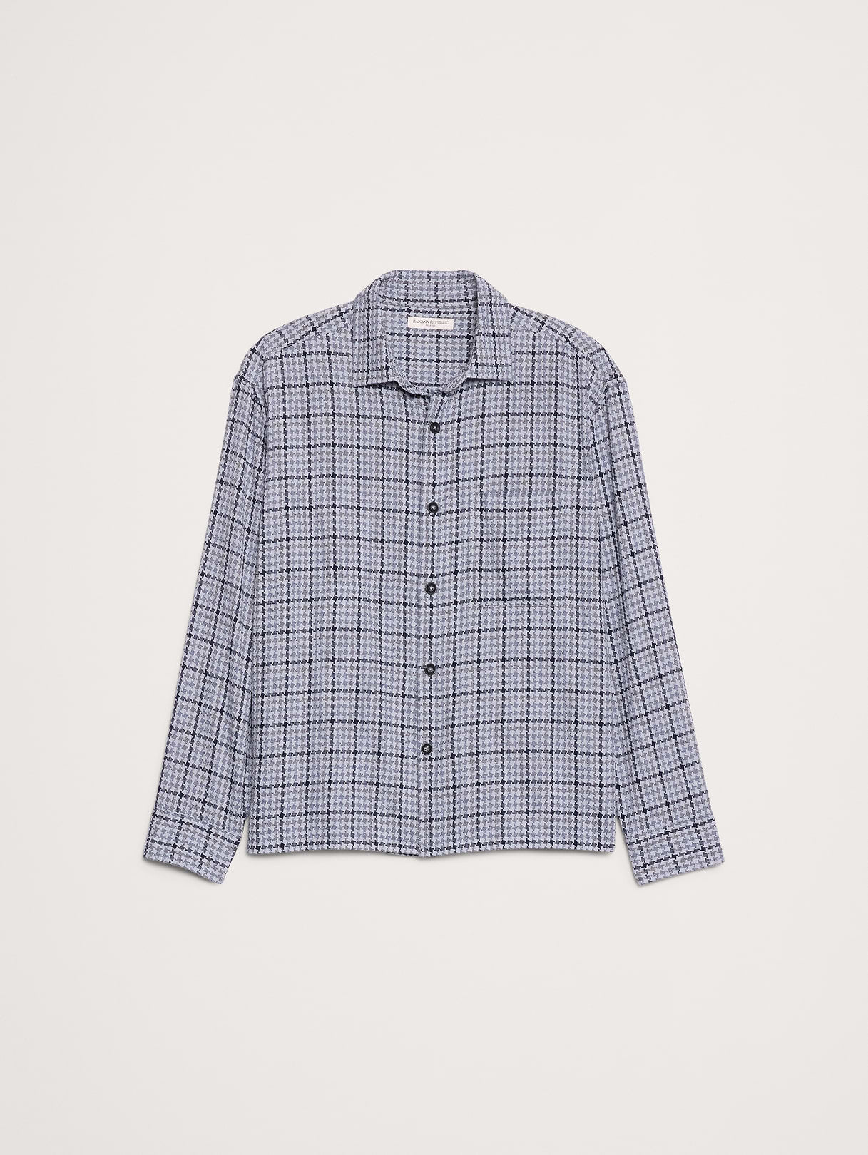 Relaxed-Fit Houndstooth Shirt - Blue
