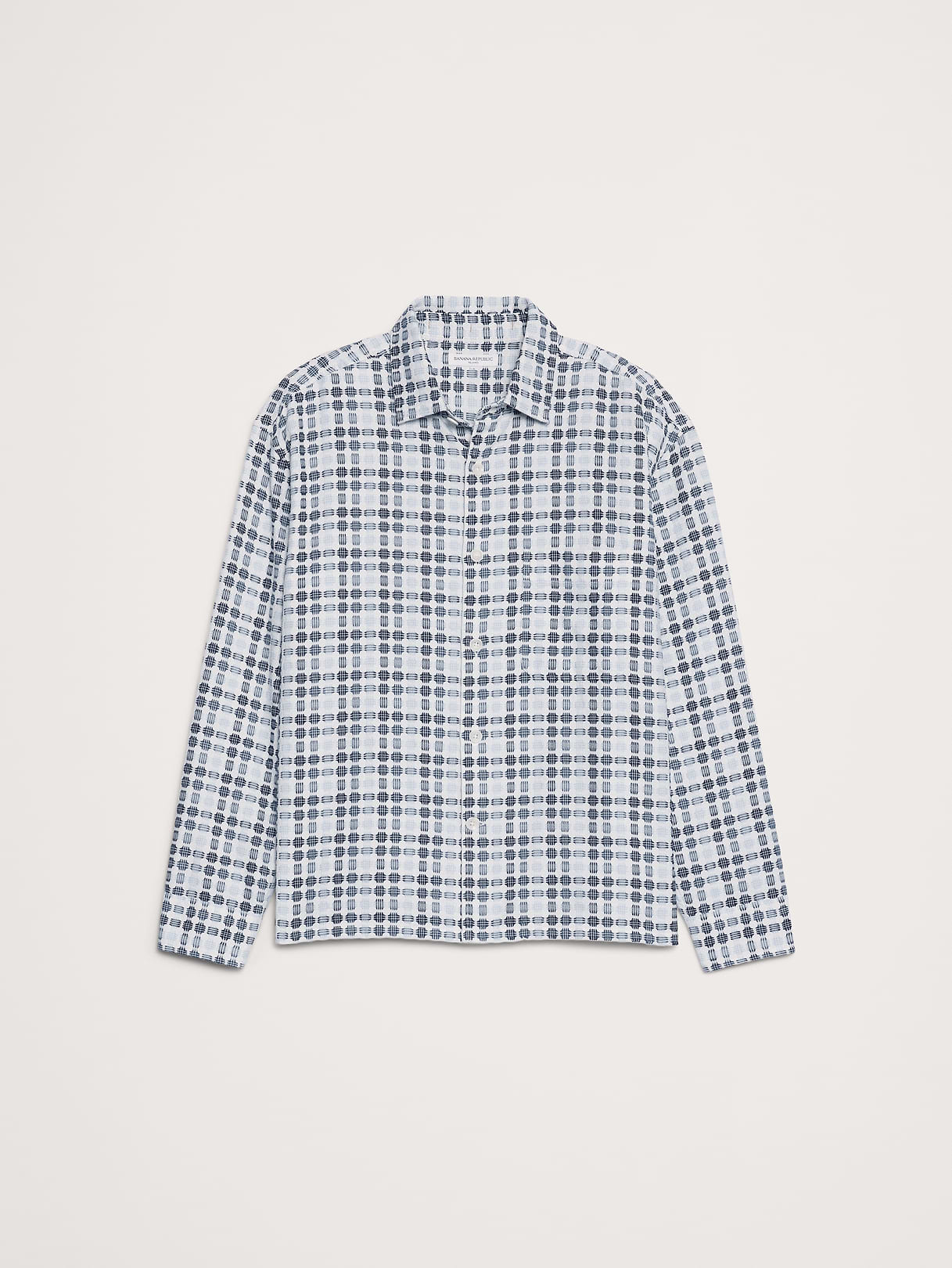 Relaxed-Fit Jacquard Shirt - Blue Geo