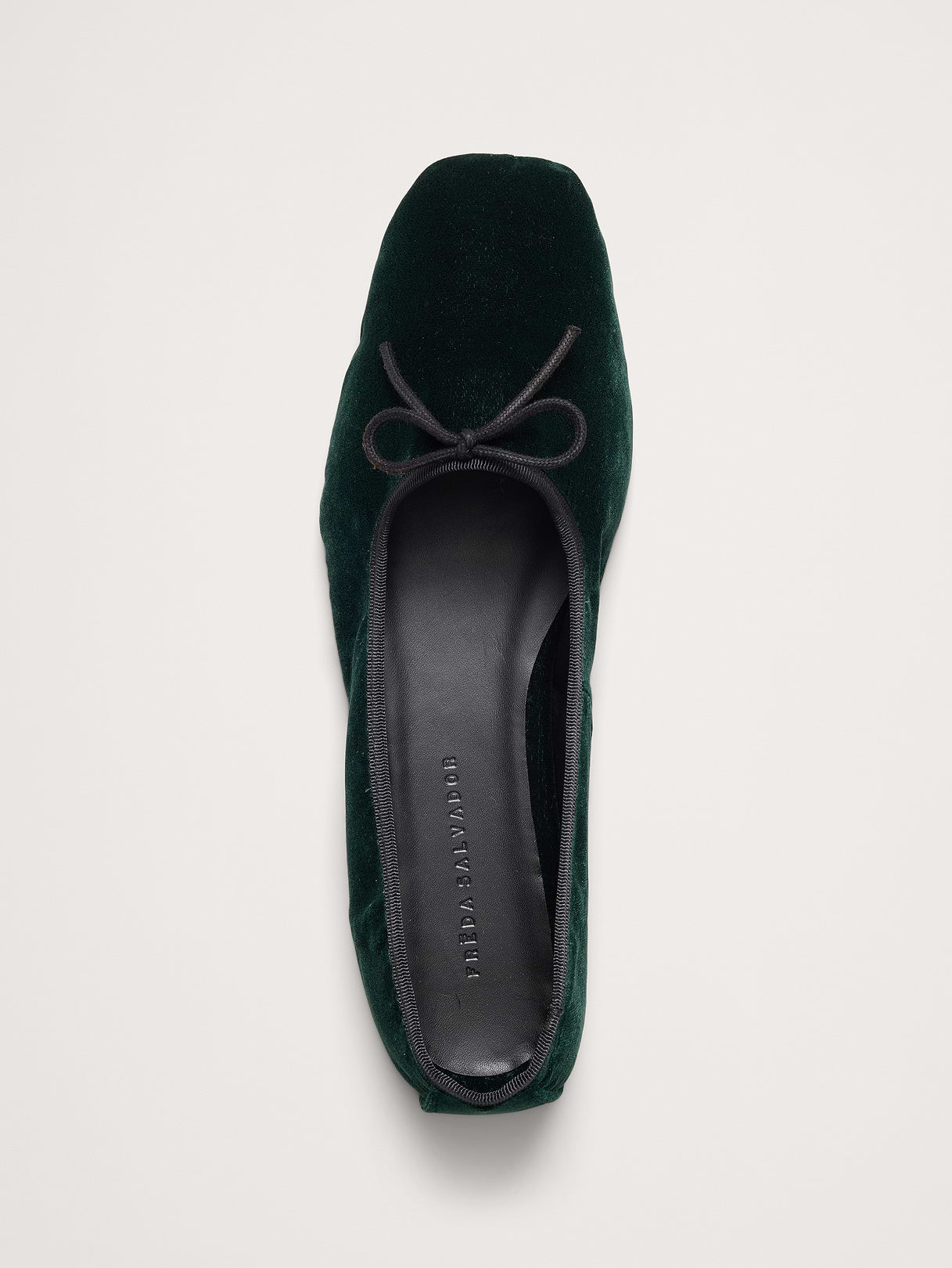 Jada Velvet Square-Toe Flat by Freda Salvador - Emerald Green