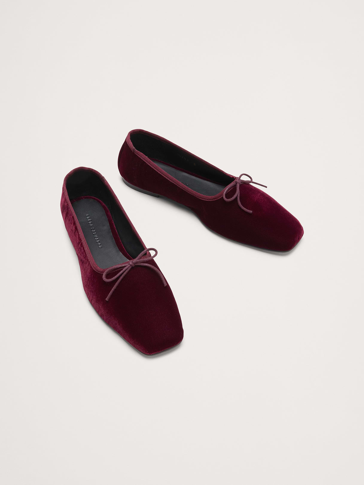 Jada Velvet Square-Toe Flat by Freda Salvador - Oxblood Red