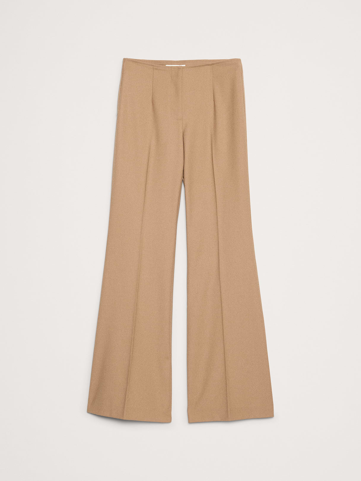 Mid-Rise Flare Stretch Wool-Blend Pant - Camel