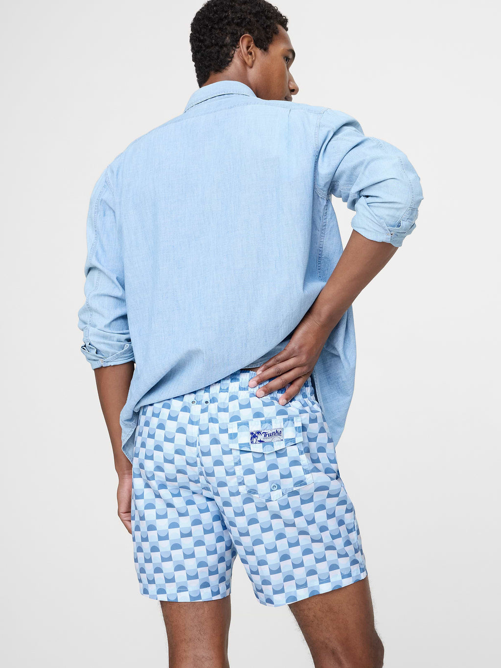 Sano 6.5" Inch Swim Short by Trunks Surf & Swim - Sky Blue Tile