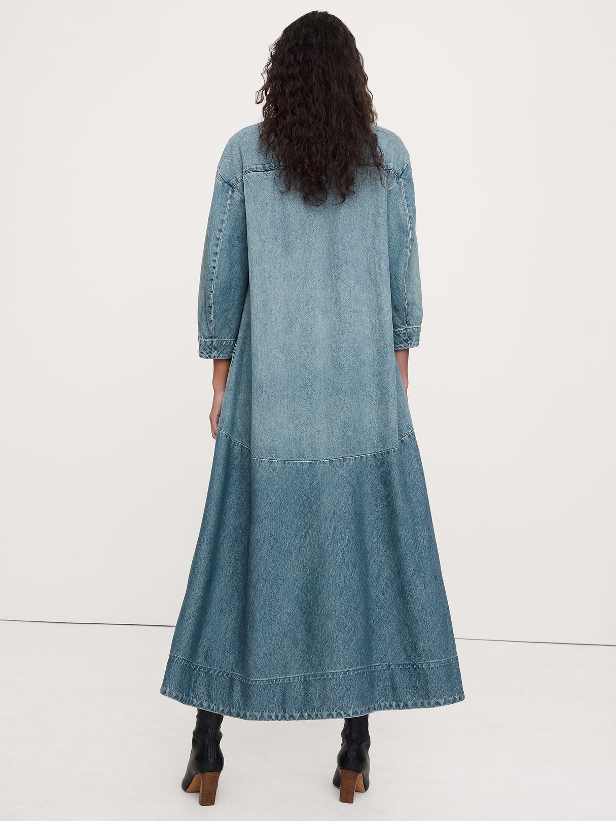 Denim Popover Shirt Dress - Vintage Blue Wash