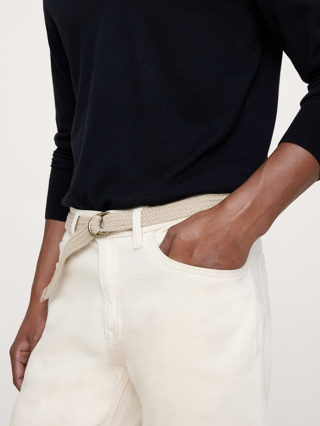 Braided Cotton Belt - Natural Beige