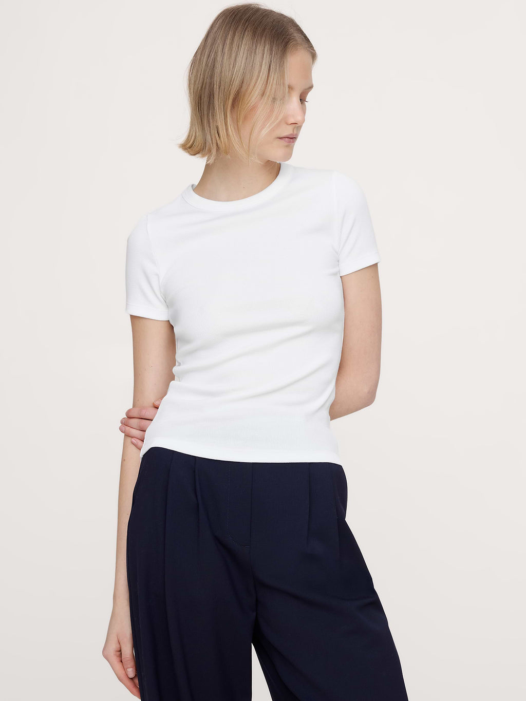 Ribbed Baby T-Shirt - White