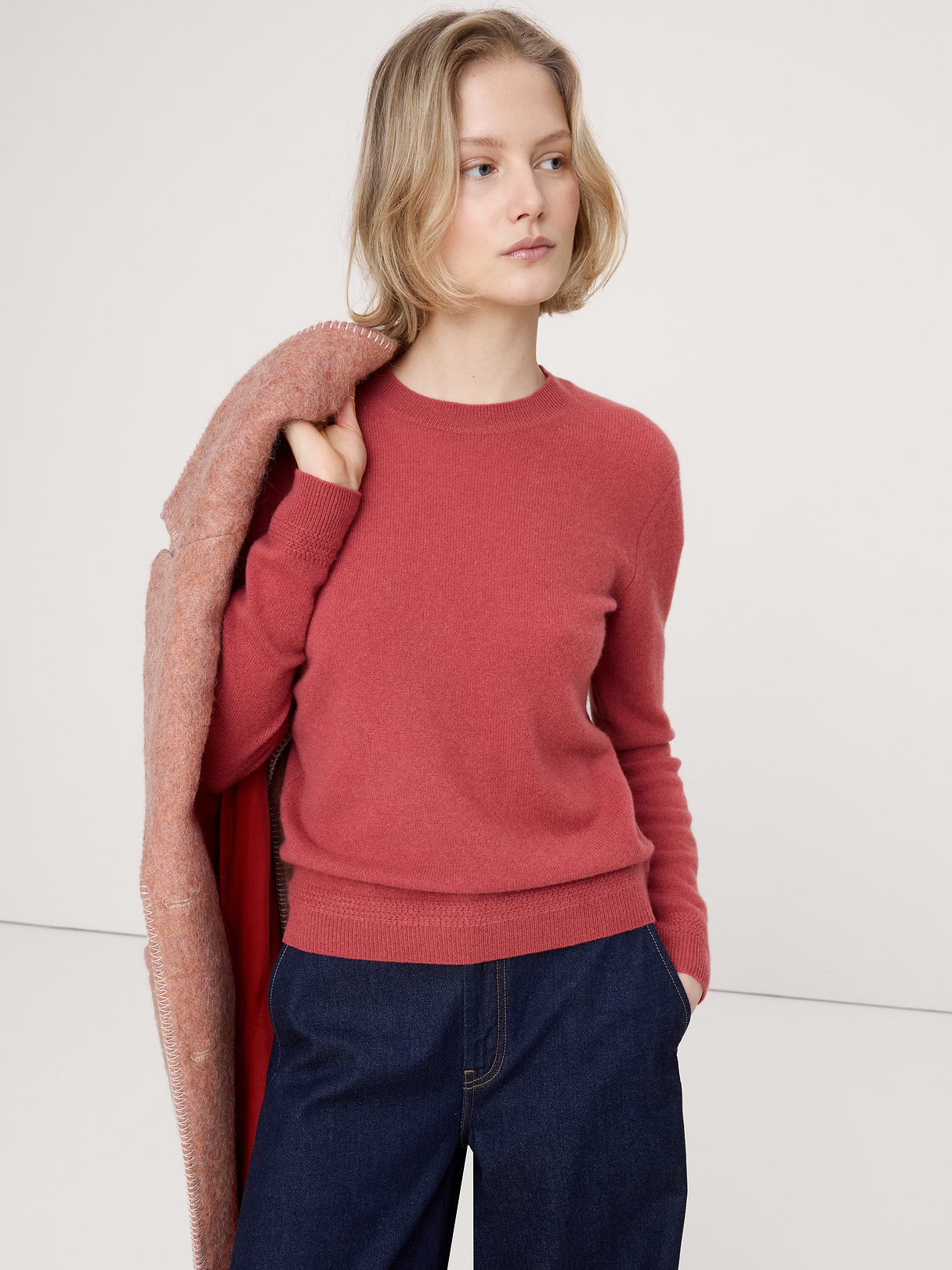 Lightweight Cashmere Crew-Neck Sweater - Red Clay