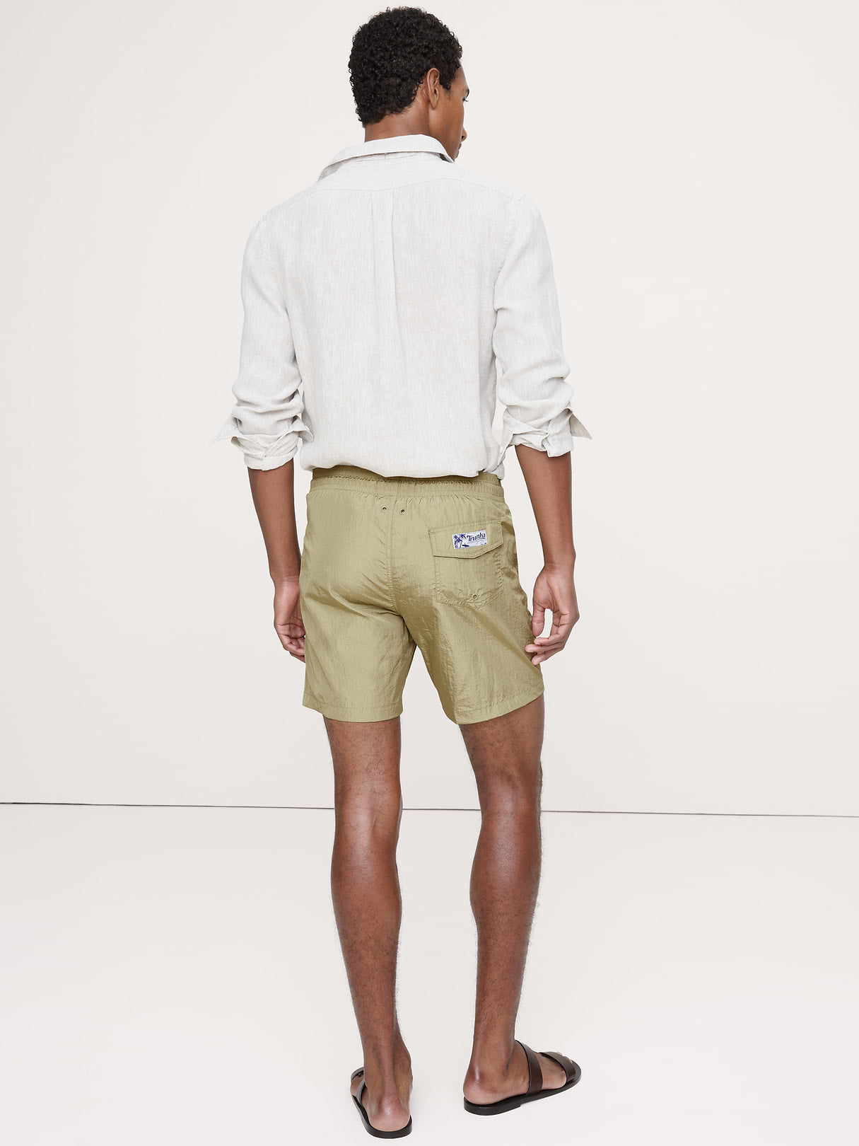 Sano 6.5" Inch Swim Short by Trunks Surf & Swim - Mosstone Crinkle Nylon
