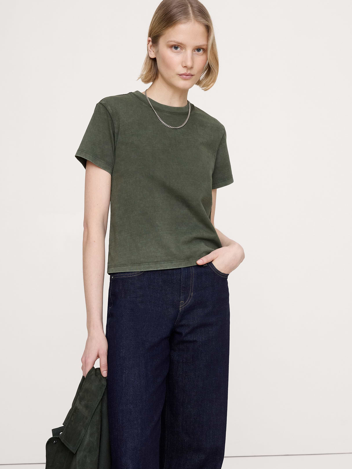 Vintage Cotton Crew-Neck T-Shirt - Yosemite Green