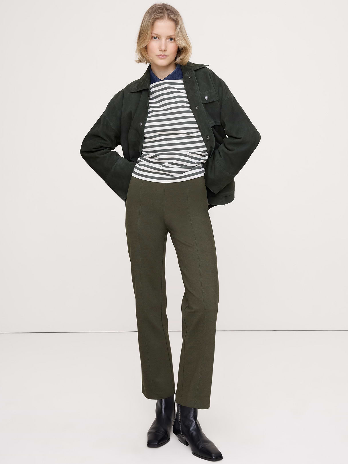 Fitted Everywhere Ponte Ankle Pant - Spiced Olive Green