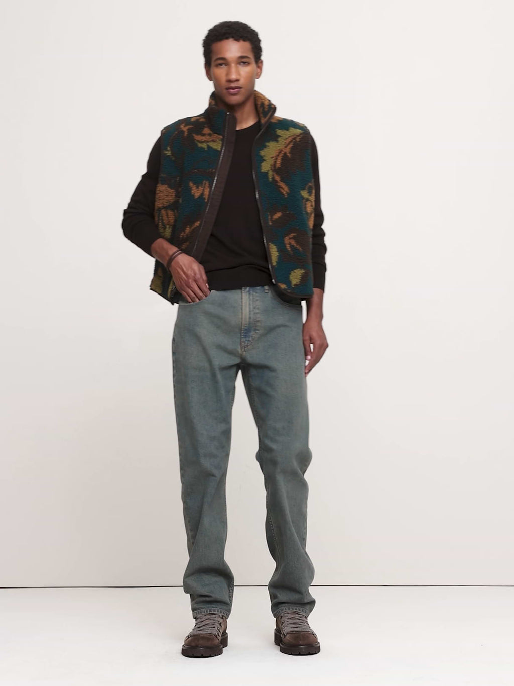 Print Sherpa Vest - Floral