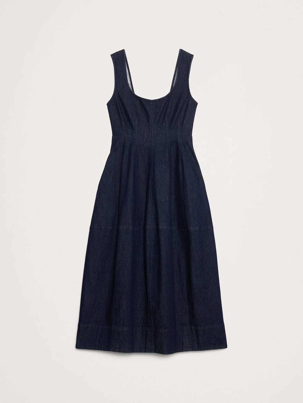 Denim Barrel Midi Dress - Indigo Blue