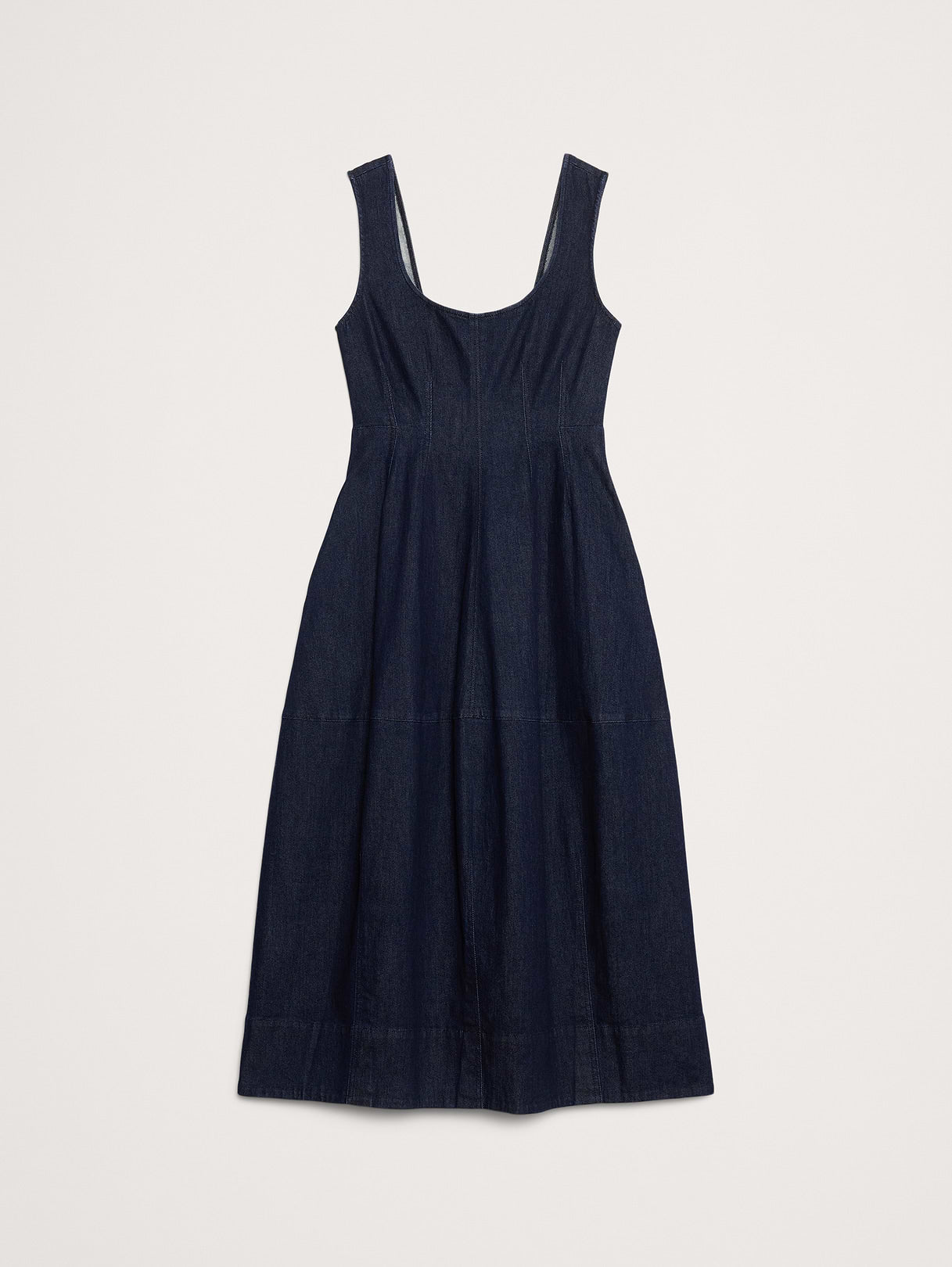 Denim Barrel Midi Dress - Indigo Blue