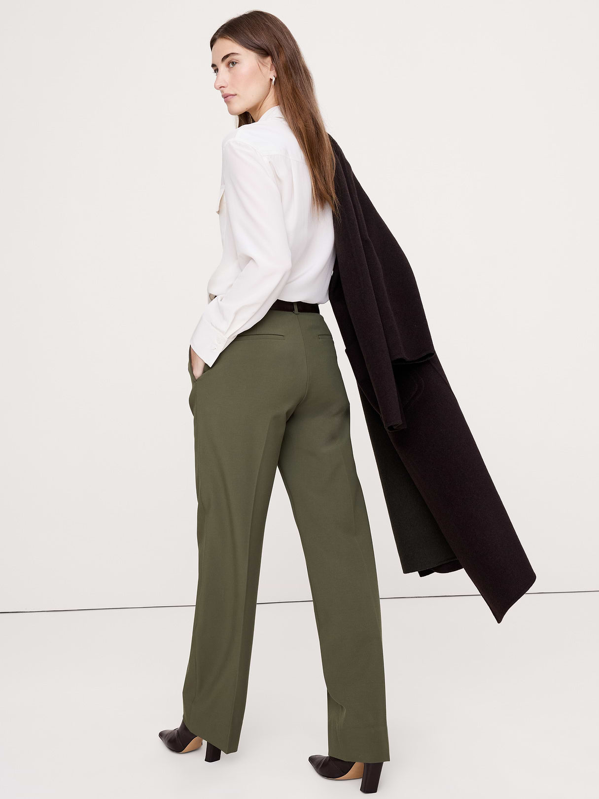 Ultra High-Rise Modern Straight City Stretch Pant - Spiced Olive Green