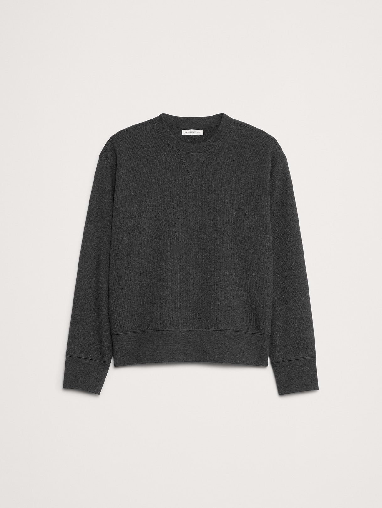 Brushed Fleece Crew-Neck Sweatshirt - Charcoal Gray