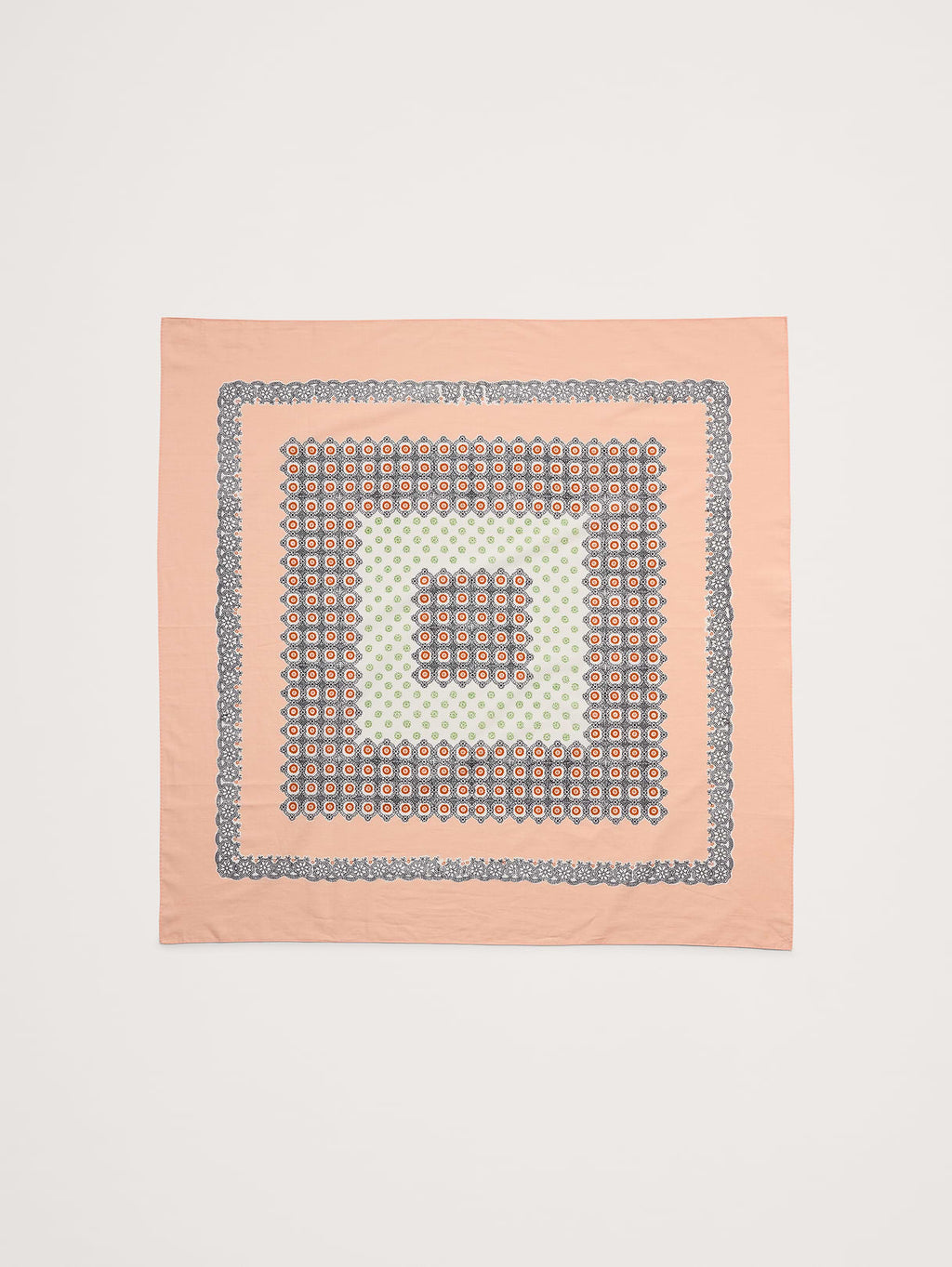 Large Cotton Square Scarf - Peach Flower