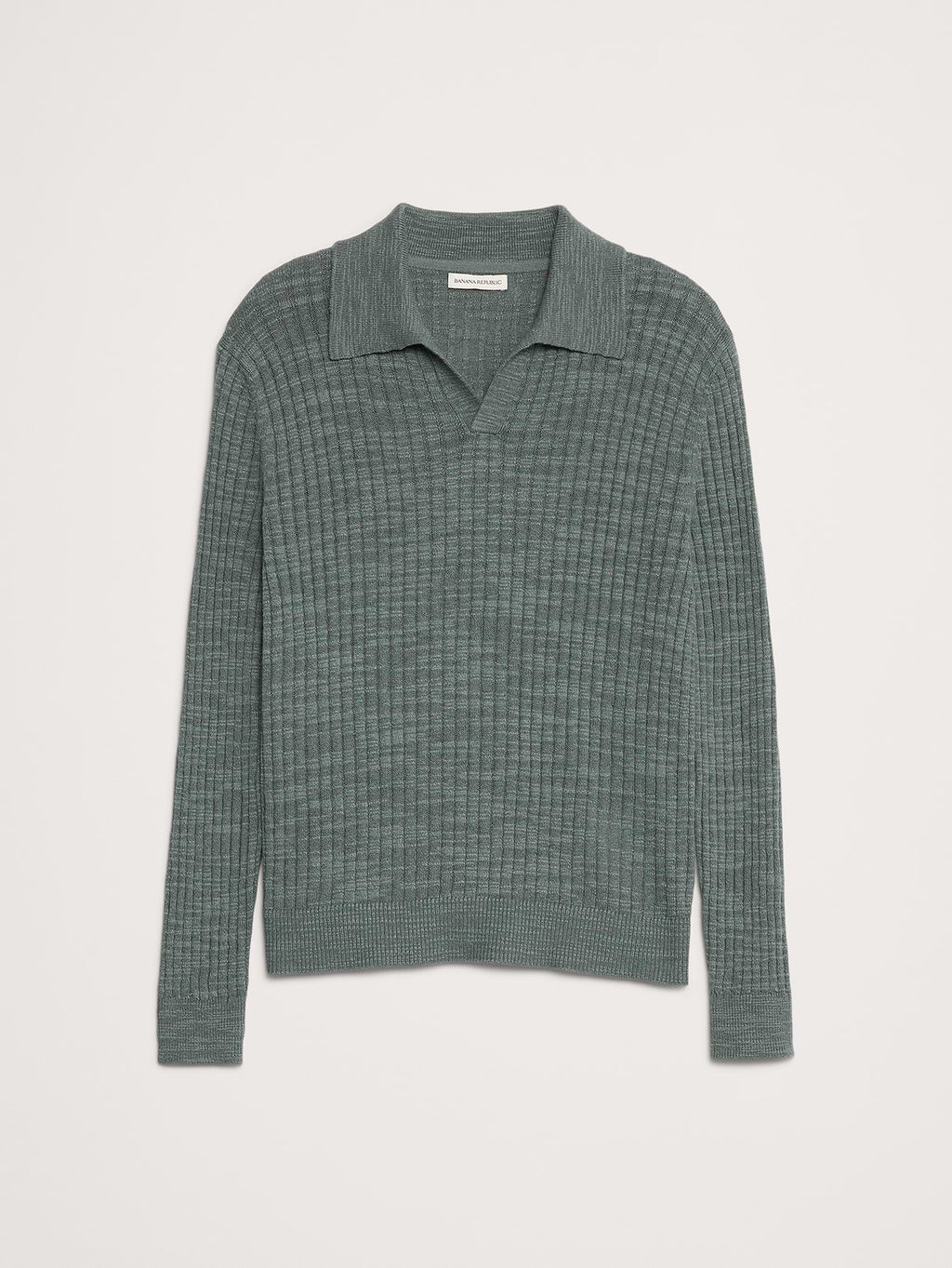 Linen-Cotton Slub Sweater Polo - The Blues