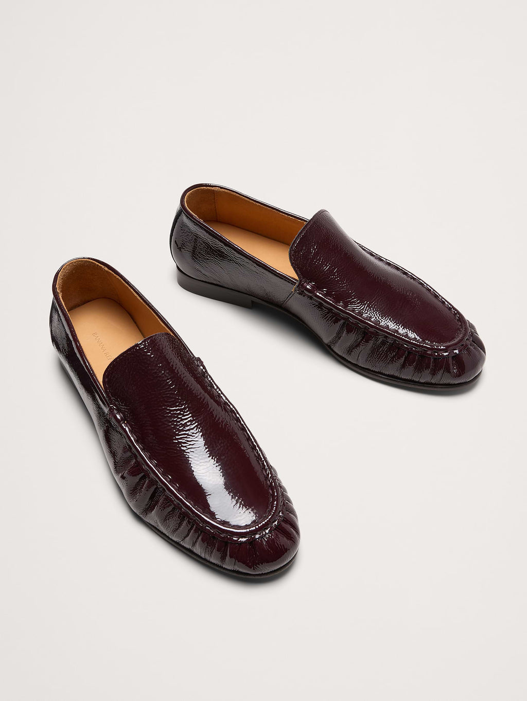 Leather Moc-Toe Loafer - Bordeaux Red