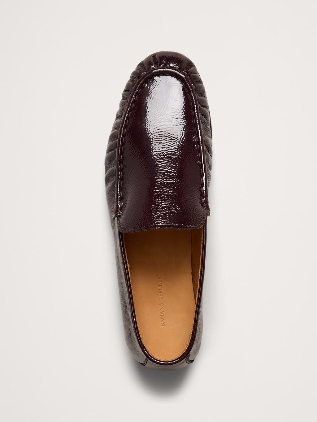 Leather Moc-Toe Loafer - Bordeaux Red
