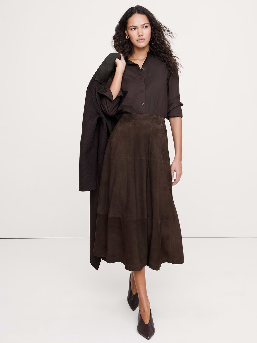 The Everyday Shirt in Cotton Poplin - Ganache Brown