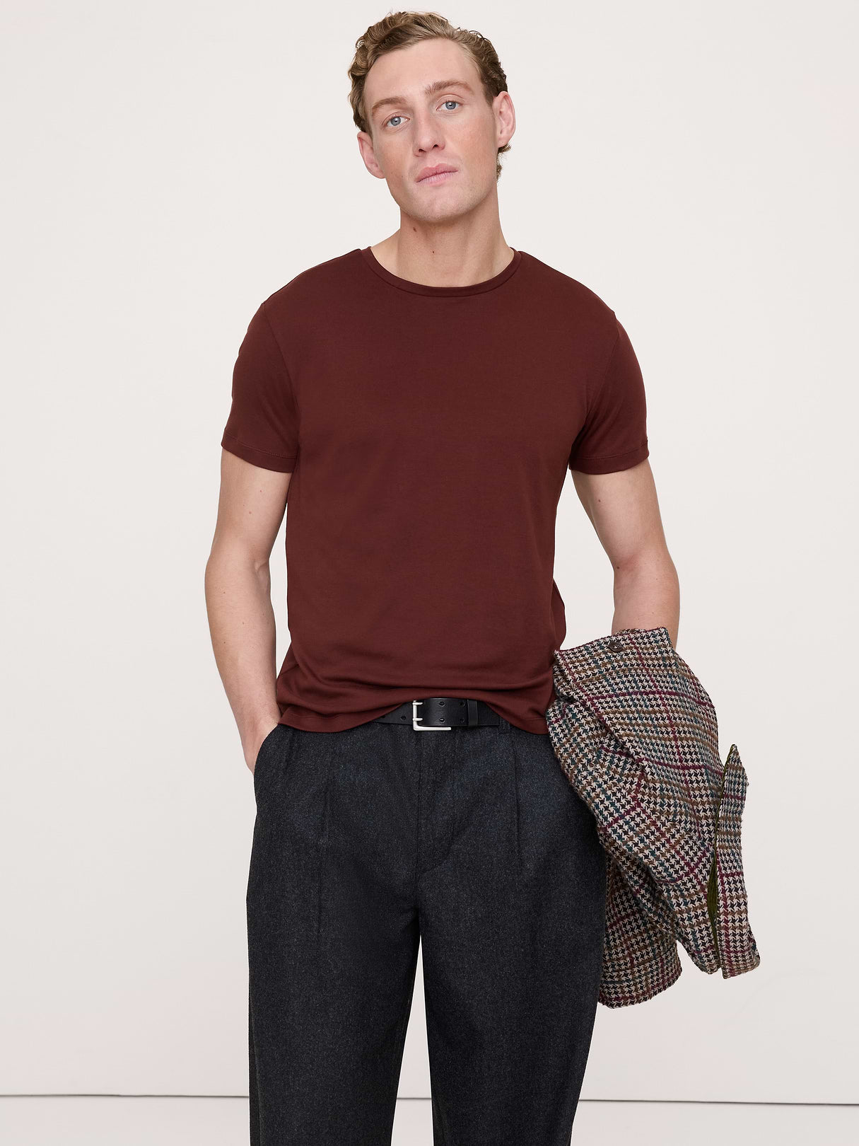 Luxury-Touch T-Shirt - Redwood Burgundy