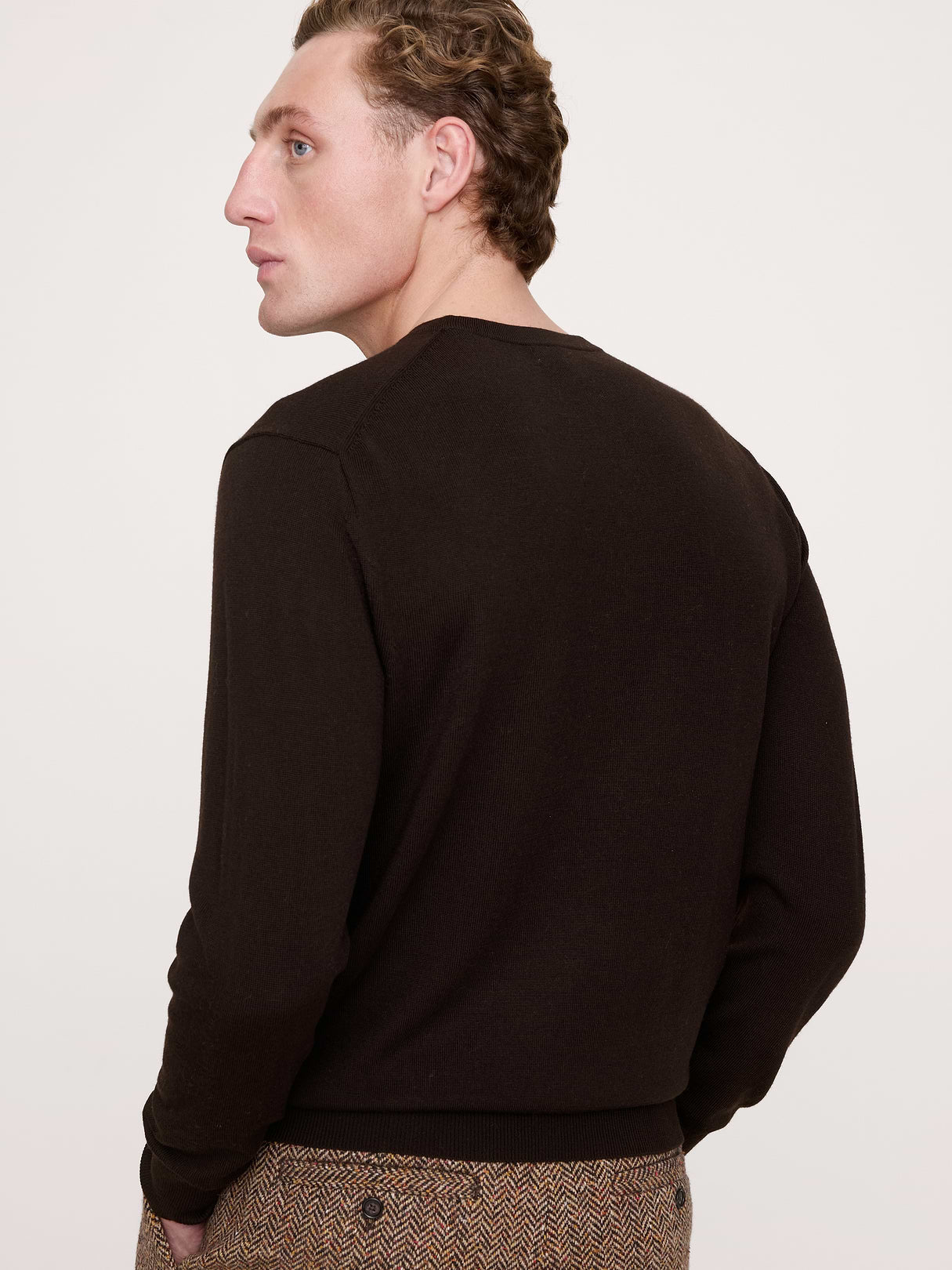 Merino Crew-Neck Sweater - Dark Brown