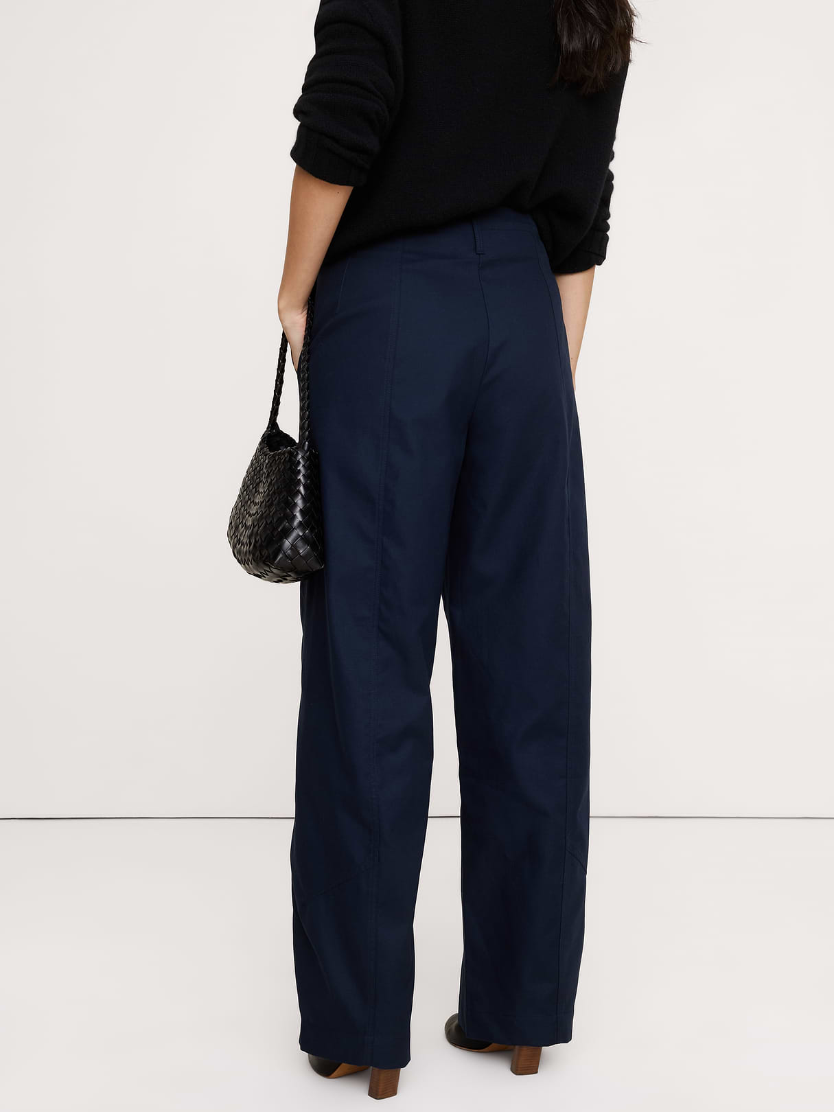 Ultra-High Rise Barrel Soft Chino - Navy Blue