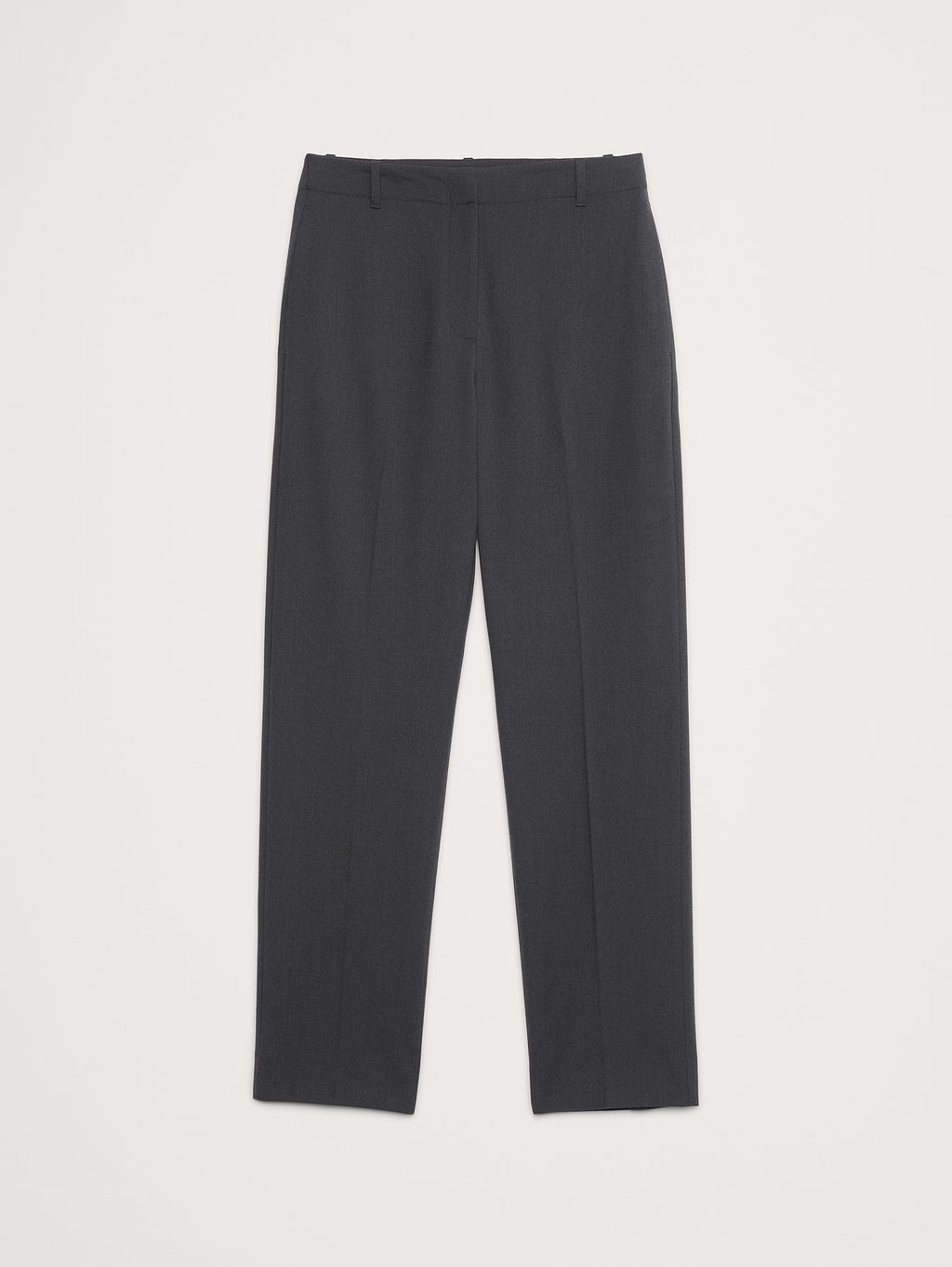 Ultra High-Rise Modern Slim Italian Lightweight Wool Ankle Pant - Charcoal Gray