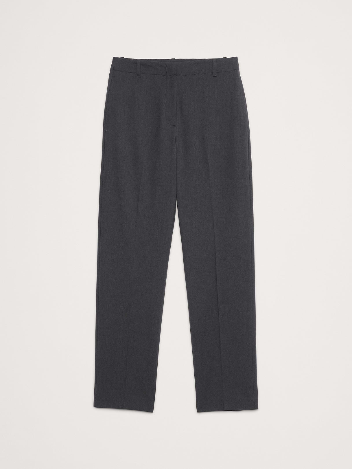 Ultra High-Rise Modern Slim Italian Lightweight Wool Ankle Pant - Charcoal Gray